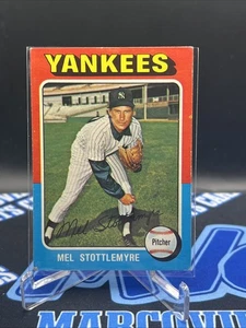 Tarjeta de béisbol 1975 Topps Mel Stottlemyre #163 New York Yankees EX+ - Imagen 1 de 2
