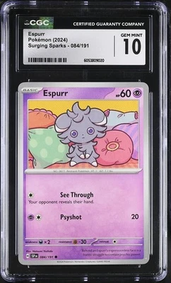 Espurr 084/191 Sv08: Surging Sparks Regular CGC 10 Gem Mint - Image 1 of 2