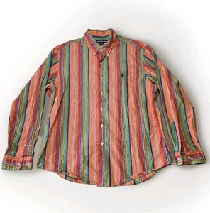 Vintage XL Ralph Lauren Golf Button Up Dress Shirt Custom Fit Loud Multicolor - Bild 1 von 9