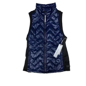 Calvin Klein Performance Womens Chevron Quilted Vest XS Blue Premium Down - Picture 1 of 10