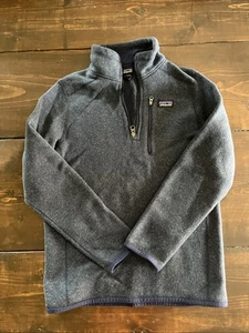 Patagonia Blue 1/4 Zip Better Sweater Fleece Pullover Boys Girls Youth Large 12 - Picture 1 of 7