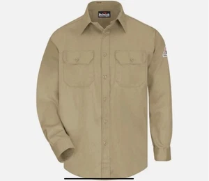 Bulwark Fire Resistant FR Langarm Arbeitshemd M-LN hellbraun SLS2KH 8,6 ATPV - Neu mit Etikett - Bild 1 von 10