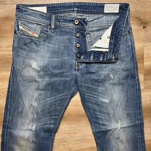 Diesel Jeans Herren 31x32 blau neu - Franker Stretch distressed schmutzige Waschung gesäumt 29" - Bild 1 von 14