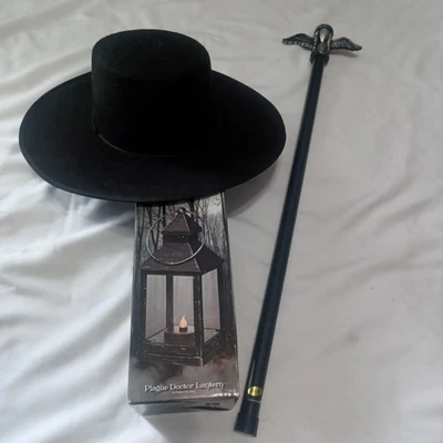 Plague Doctor Lantern, Hat, Staff / Cane Spirit Halloween Costume Accessories  - Image 1 of 4