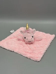 Dream Kids Pink Unicorn Lovey Plush Baby Security Blanket Gold Colored Horn - Picture 1 of 7