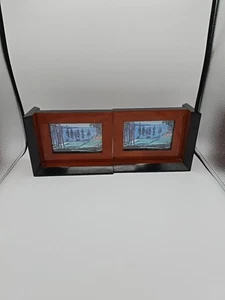 Neiman Marcus Wooden Book End Picture Frames Gloss Finish - Picture 1 of 19