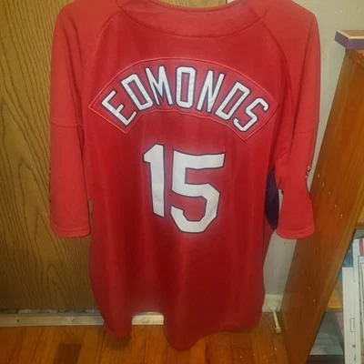 Camiseta deportiva con botones Nike auténtica de los Cardenales de San Luis MLB Edmonds Foto 1 de 4