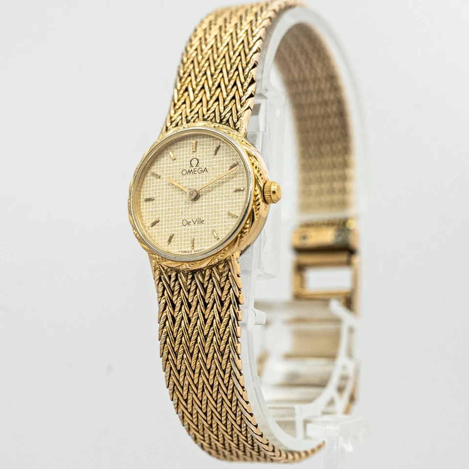 De colección 1980 OMEGA De Ville Cal.1375 Qz Oro 20mm Para Mujer *Movimiento Personalizado* Foto 1 de 4