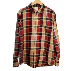 Vintage 90s Burton Red Yellow Flannel Men's Size M - Picture 1 of 11