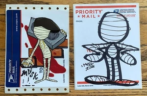 (2) MUSK MUMY Zeichnung/Malerei 228 Sticker Ohrfeigen / Graffiti Barry McGee MQ ORFN - Bild 1 von 4