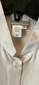NEW NWOT 100% Silk Coldwater Creek Sz 14 Blush Formal Dinner Blouse Shirt Top - Picture 1 of 7