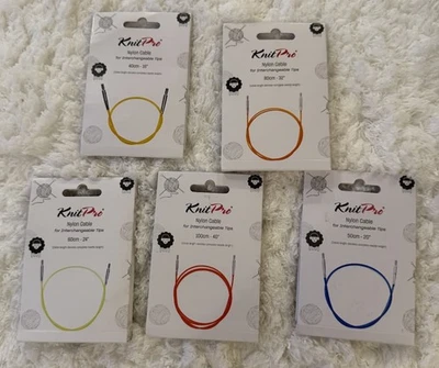 Cordones de colores de aguja intercambiables KnitPro - 16" 20" 24" 32" 40" Foto 1 de 4