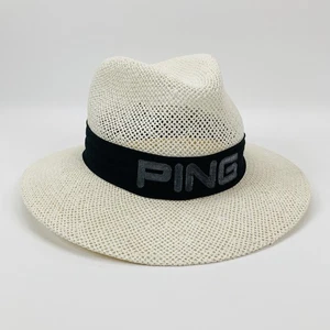 Sombrero de Paja de Panamá Ping By Karsten Banda Blanca Negra De Colección Hecho en EE. UU. XL LIMPIO - Imagen 1 de 14