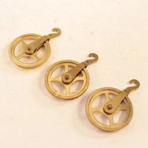 Clock Pulleys for Cable Clock 1-15/16 Inches - Set of Three Brass - XC504 - Picture 1 of 2