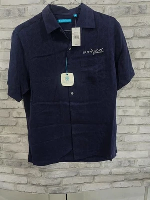 Tori Richard M Geometric Breeze Block Midnight Blue Hawaiian/Aloha NWT Logo - Image 1 of 4