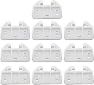 10er Set weiße Kunststoff Schubladenführungen, stabile Ersatzhalterungen für hintere Schubladen mit - Bild 1 von 12