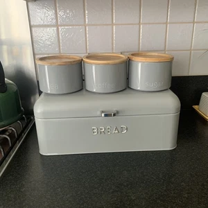 3-Piece Tea Coffee & Sugar Canisters Set Kitchen Storage Pots - Picture 1 of 6