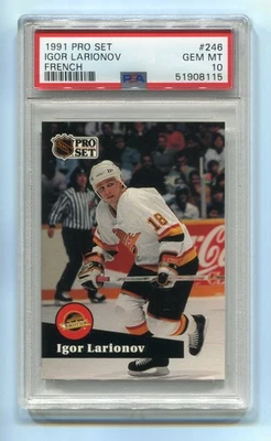 1991 Pro Set French 246 Igor Larionov PSA 10 Pop 2 Gem Mint Hall of Fame Highest - Image 1 of 2