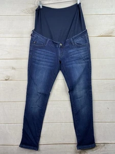 KanCan Maternity Jeans Sz 13/30 Dark Wash Stretch Denim Distressed Skinny Leg - Picture 1 of 11