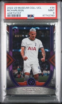 RICHARLISON * PSA 9 * AMETHYST /99 * 2022-23 TOPPS MUSEUM TOTTENHAM HOTSPURS #34 - Image 1 of 2
