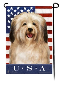 Patriotische USA Gartenflagge - Creme Havaneser 071A - Bild 1 von 1