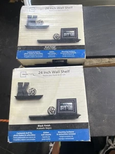 set of 4 Black 24 inches wall shelves - Picture 1 of 4