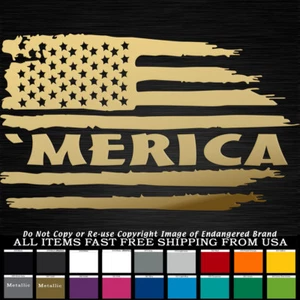 'Calcomanía pegatina de estrellas y rayas izquierdas con bandera hecha jirones de Merica EE. UU. - Imagen 1 de 12