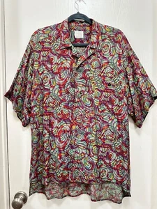Cellini Women Retro Henley Top Geometric Made In Italy size M - Picture 1 of 11