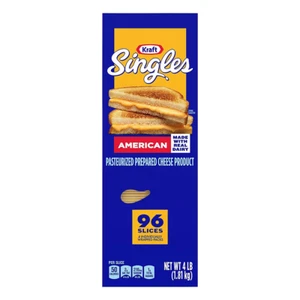 Kraft Singles American Cheese Slices, Yellow 96 ct. - 4 lbs. - Picture 1 of 1