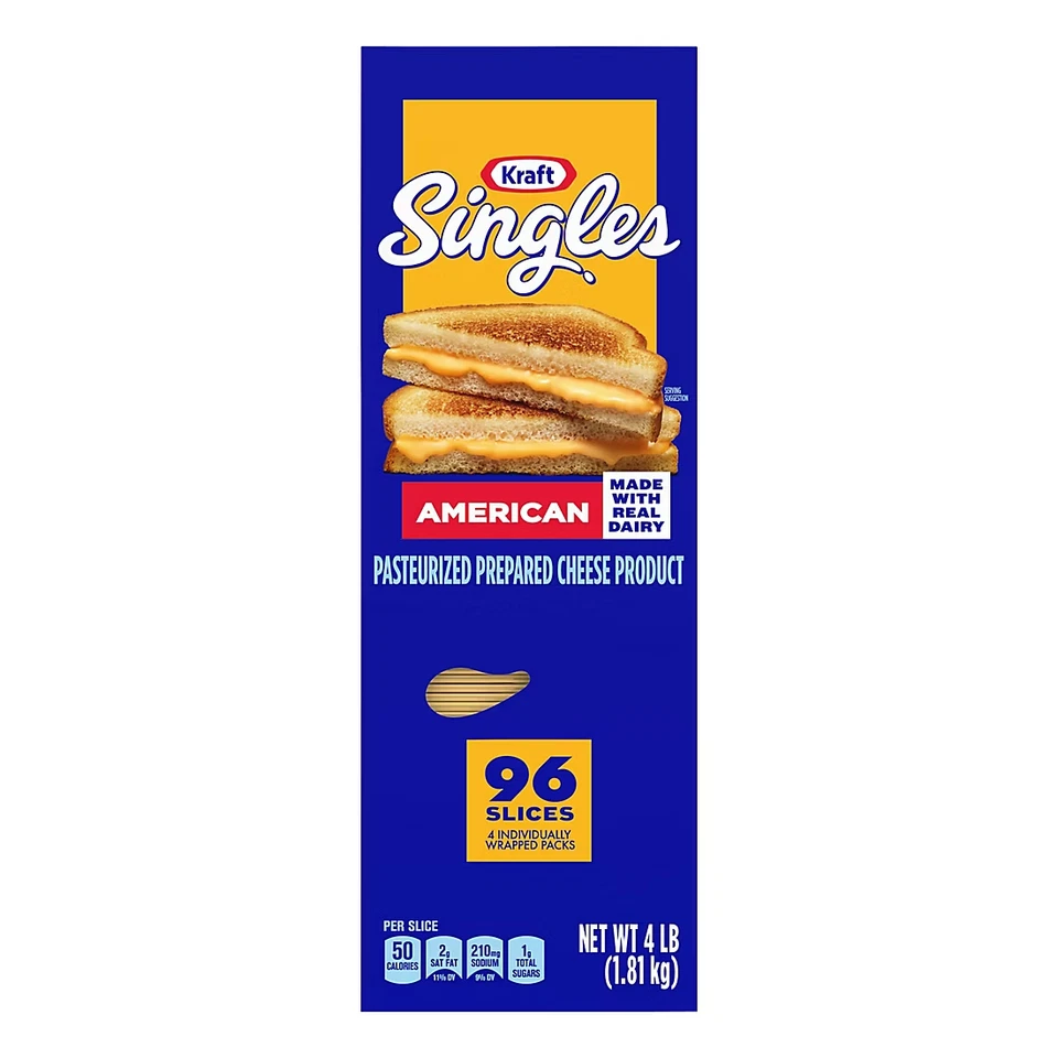 Kraft Singles American Cheese Slices, Yellow 96 ct. - 4 lbs. - Image 1 of 1