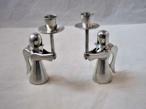 Vintage Banka Tin Angel Candle Holder - Set of 2 - Picture 1 of 3
