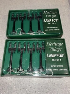 2 Dept 56 Heritage Village Lamp Post Sets 3.5" CHRISTMAS 5996-0 New VINTAGE - Picture 1 of 7