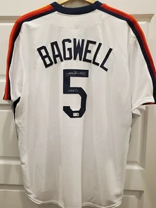 Jeff Bagwell Signed Astros Rainbow Sleeves Majestic Jersey w/ HOF insc TriStar - Picture 1 of 5
