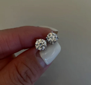 2.00 carat Simulated Diamonds Stud earrings Sterling Silver 925 Heavy Screw back