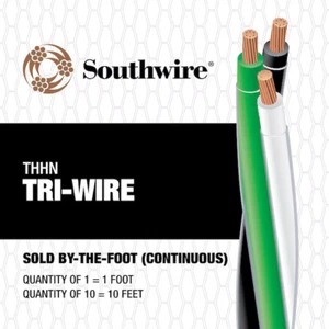 Southwire Tri-Wire 14 -AWG Black/White/Green Stranded Copper THHN wire 300-ft - Picture 1 of 1