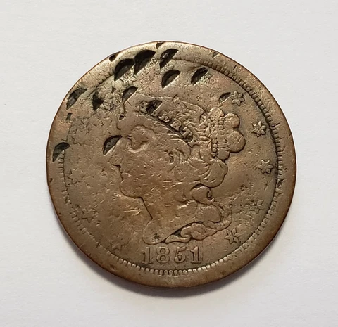 1851 1/2c Braided Hair Half Cent - Full Date - SKU-Y5452 Cover