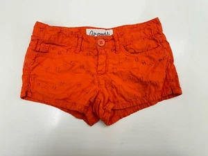 Aeropostale Womens Shorts Size 0 Orange Floral Eyelet Lace - Picture 1 of 9