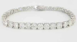 Round Brilliant Diamond Straight Platinum Tennis Bracelet 13ct 7" Retail $40K - Picture 1 of 7