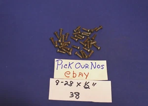 38 Vintage 8-28 x 1/2" Slotted Round Head Steel Machine Screws/Bolts - Picture 1 of 5