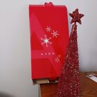 Vintage Christmas Tree Tabletop Avon Red Lightup Battery Operated Original Box