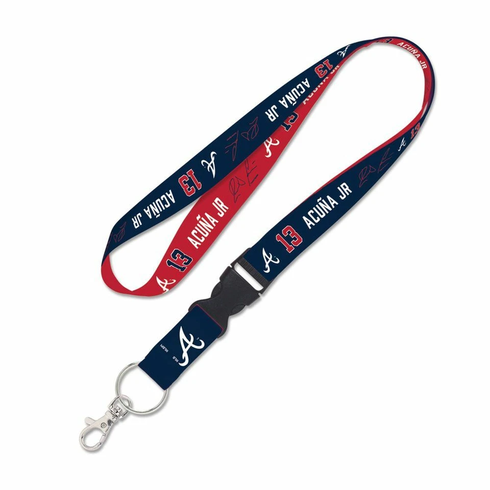 RONALD ACUNA JR. #13 ATLANTA BRAVES LANYARD DETACHABLE BUCKLE NEW WINCRAFT 👀 - Image 1 of 1
