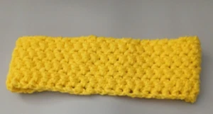 Boho Crochet Headband Handmade Cream With Gold Flecks with elastic hair tie.* - Picture 1 of 1