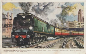 Eisenbahn Postkarte SR BB 34055 Jagdflieger Victoria 1951 Pacific Loco Valentine - Bild 1 von 2