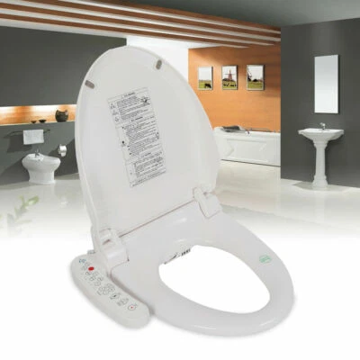 Electric Bidet Toilet Seat Dual Nozzles Dry Warm Massage Heated Anti-bacteria US - Image 1 of 4