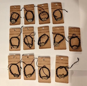 Großhandel Menge 13 Armband Symbol schwarz Perlen Unisex Boho Strand verstellbar NEU - Bild 1 von 6