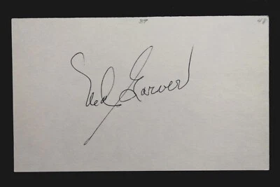 Ned Garver (d.2017) Browns Tigers Athletics Autographed Signed 3x5 Index Card  - Image 1 of 3
