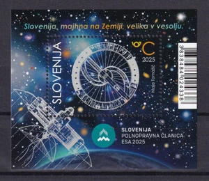 ESLOVENIA, ESLOVENIA 2025, ASTRONOMÍA, ESPACIO, AGENCIA ESPACIAL EUROPEA, BLOQUE, MNH - Imagen 1 de 1