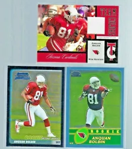 2004 DONRUSS CLASSICS JERSEY #9/25 ANQUAN BOLDIN+ 2003 TOPPS CHROME BOWMAN RC - Picture 1 of 1