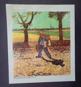 Van Gogh  "The Painter On His Way To Work"  Mounted Offset  Lithograph 1936 - Picture 1 of 3