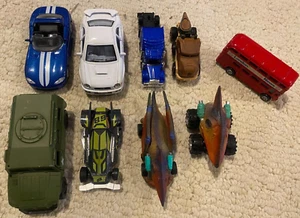 9 LARGE Diecast Cars, London Bus, Trucks, Dinosaur Cars, Army, Semi + Lot of 9 - Picture 1 of 9